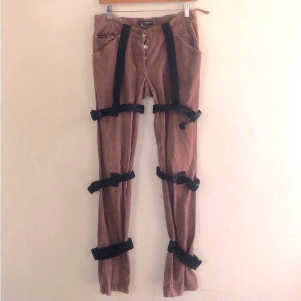 DOLCE & GABBANA] Black label Black Vine Cotton Velvet Corduroy Denim Jean Pants